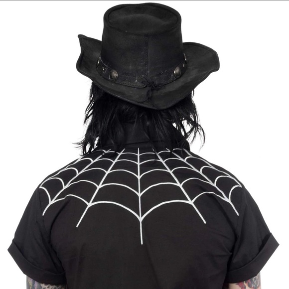 Spiderweb Black Western Button Up Men's Shirt S-M-L-XL-2XL-3XL-4XL NWT - Picture 2 of 5